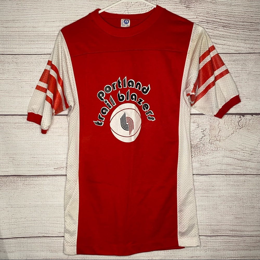 Vintage Portland Trail Blazers jersey men’s shirt red and white